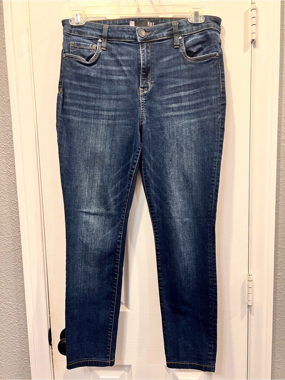 Kut from the Kloth Donna High Rise Skinny Jeans Womens 12 Dark Blue Stretch